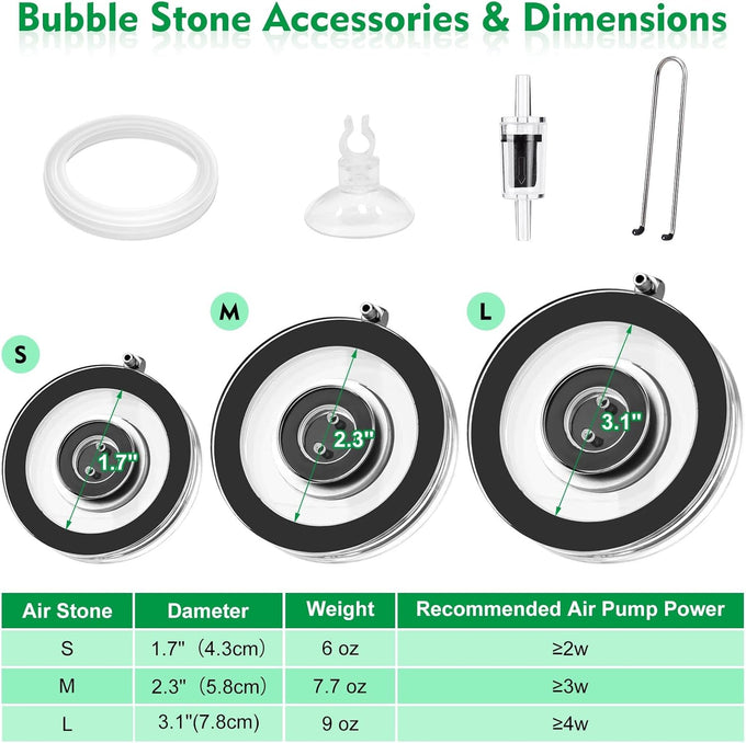 hygger transparent acrylic air stone aquarium bubbler kit with air tube ultra silent bubble stone
