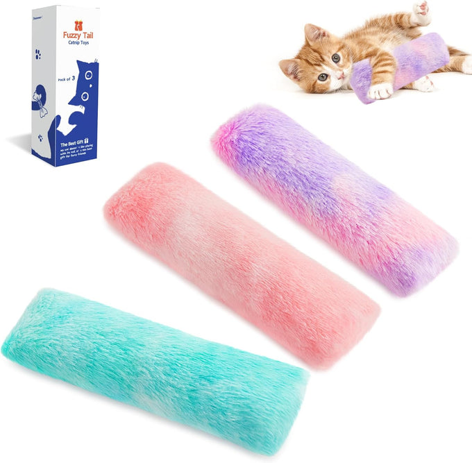 Potaroma soft and durable cat crinkle sound cat toys, 3 pcs, with catnip inside, indoor kitten kicker