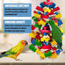multicolored wooden blocks bird chewing toy parrot cage bite toy for macaws cockatoos african grey and large parrot birds
