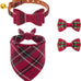 PupTecK 3-Pack Adjustable Soft Leather Dog Collar and Leash Set with Bow Tie and Bells, Black & White Checkered, Small Dogs and Cats Accessories