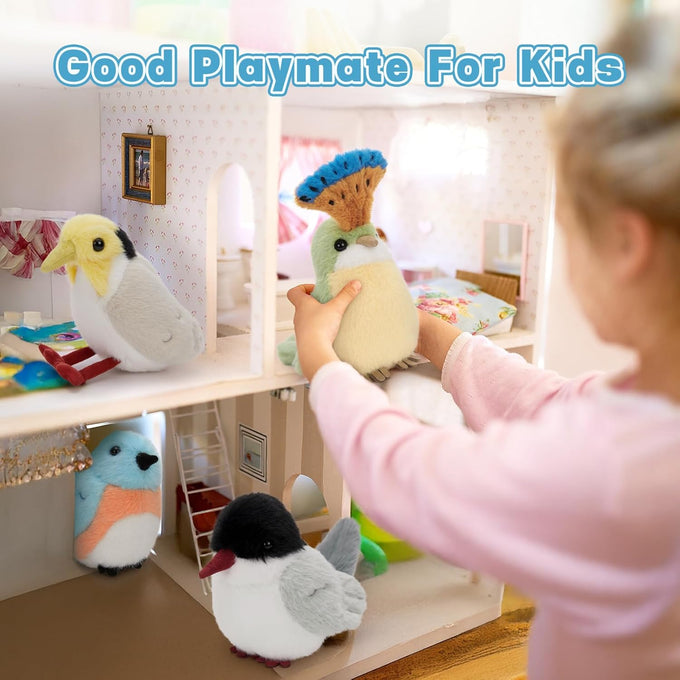 6 Pcs bird plush toy set, soft and safe, 6 inch, educational, birthday gift, kids, boys, girls, bird lovers, nature theme decor