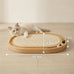 Natural Sisal cat scratcher with ball track, wooden base for indoor kittens and medium cats