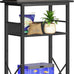 HOOBRO 3-Tier Fish Tank Stand with Storage, Rustic Brown, 20.5 x 11 inches, Metal Frame, BF52FT01