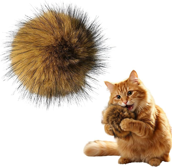 Faux Rabbit Fur Catnip Ball for Indoor Cats, Soft and Washable, Fun to Chase for Exercise and Bonding (1pc)