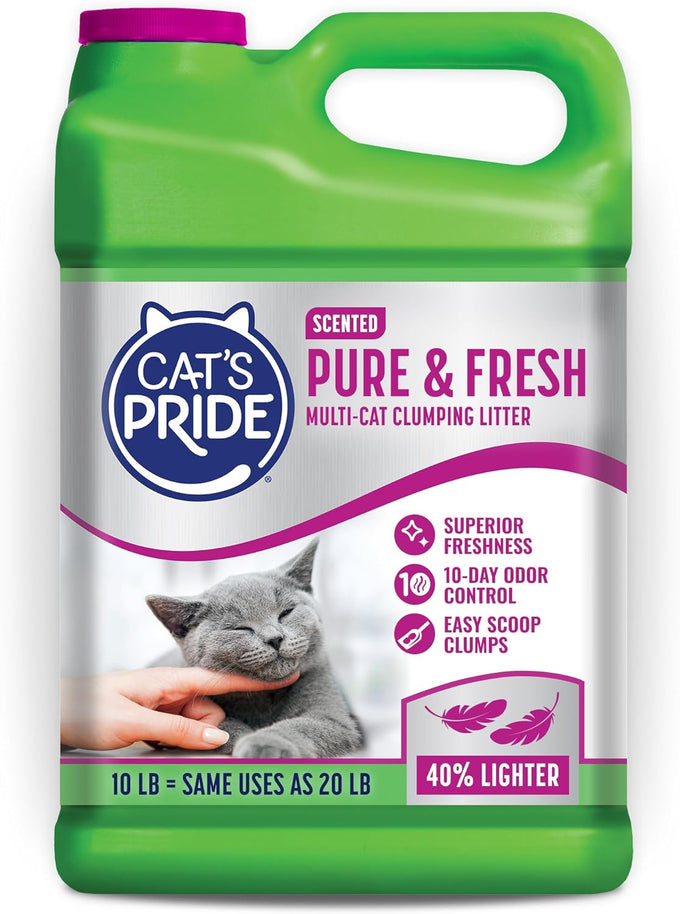Cat's Pride Premium Lightweight Clumping Litter: Pure & Fresh, Multi-Cat, Scented, 10 Pounds