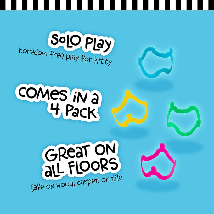 petmate catmate interactive cat toys cat crazies multi pack 4 count durable plastic