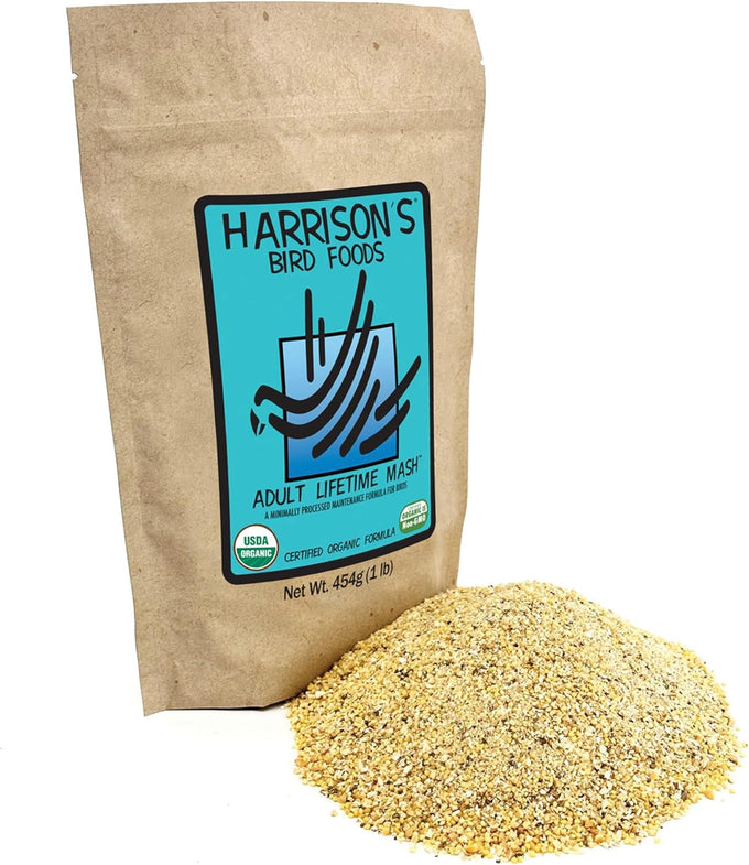 Harrison's Certified Organic Non-GMO Adult Bird Food Small 1lb Formula For Medium to Large Birds