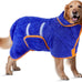 Bienbee Dark Blue XL Dog Bathrobe for Small Medium Large Dogs, Quick Drying Super Soft Adjustable Towel