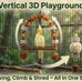 2 Pack Natural Bird Toys Set Arch Wood Swing Sola Ball, Cage Accessories for Cockatiel Conure Parakeets