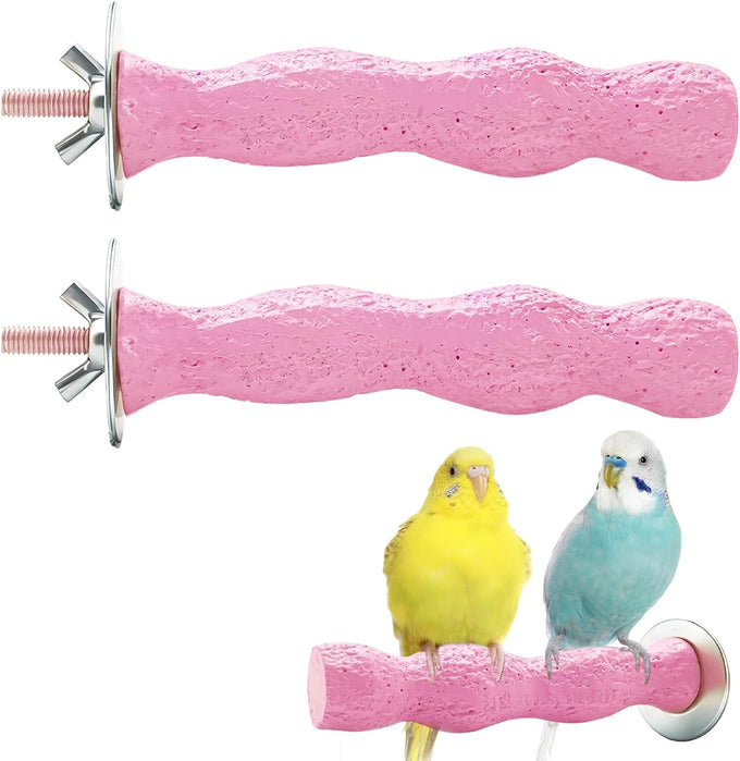 2pcs bird beak grinding stone, anti-slip parakeet nail trimming stick resin perch stand platform for budgies, parakeets, cockatiels, conures