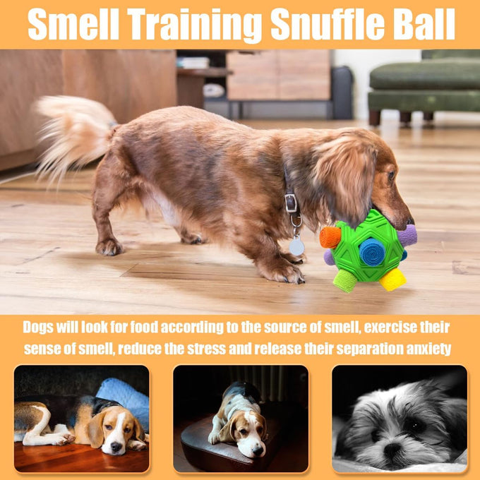 dog snuffle ball-interactive dog toys encourage natural foraging skills slow feeder for training stress relief, cloth strip hiding food chew toys