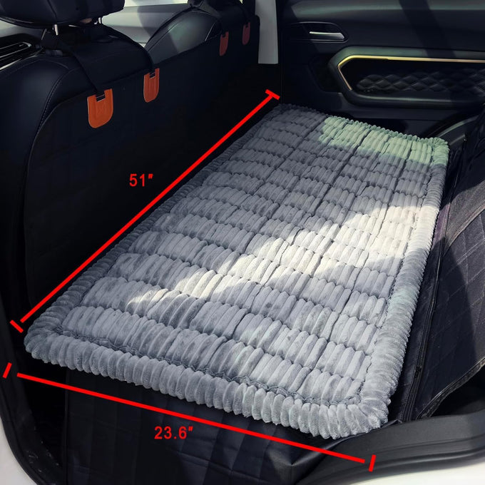 Backseat Dog Car Bed Mat for SUVs, Trucks, and Sedans - Soft, Non-Slip, and Machine Washable