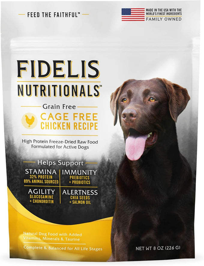 FIDELIS Freeze Dried Raw Dog Food, High Protein, Chicken, Blueberries