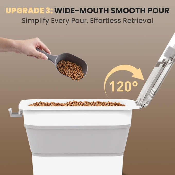 20-23 Lbs Collapsible Dog Food Container with Airtight Lid for Pet Food and Rice Storage