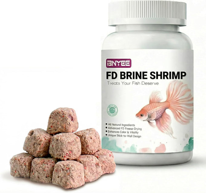 Brine Shrimp Cubes All Natural Freeze Dried Tropical Fish Food for Small to Medium Saltwater & Freshwater Fish