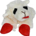 Multipet Lamb Chop 6" cream plush dog toy with squeaker for cuddling and playtime
