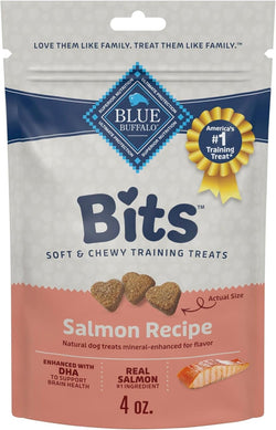 Blue Buffalo Bits Soft Dog Training Treats with Natural Salmon Recipe, 4-oz Bag, No Chicken or Soy