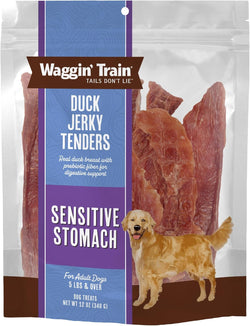 Waggin' Train 100% Real Duck Breast Jerky Dog Treats, 12 oz Pouch, High Protein, Sensitive Stomach Friendly