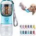 Cibaabo dog water bottle with food container, 10oz and 19oz capacity, leak proof lock and carbon filter, BPA free
