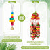 seenelling 3pcs large multicolored wooden parrot cage chewing toys for macaws african greys cockatoos