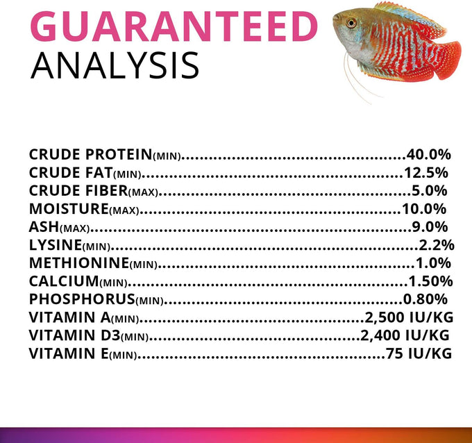 Fluval Bug Bites slow sinking granules for medium to large tropical fish, 4.4 oz, salmon and black soldier fly larvae