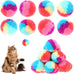 Kalione 30-pcs 1.2-inch Soft Plush Rainbow Cat Toy Balls, Fuzzy Kitty Balls for Cat Kitten Pet Playing Exercising