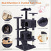 dark grey sweetcrispy 54 inch cat tree tower with scratching post and climbing ladder