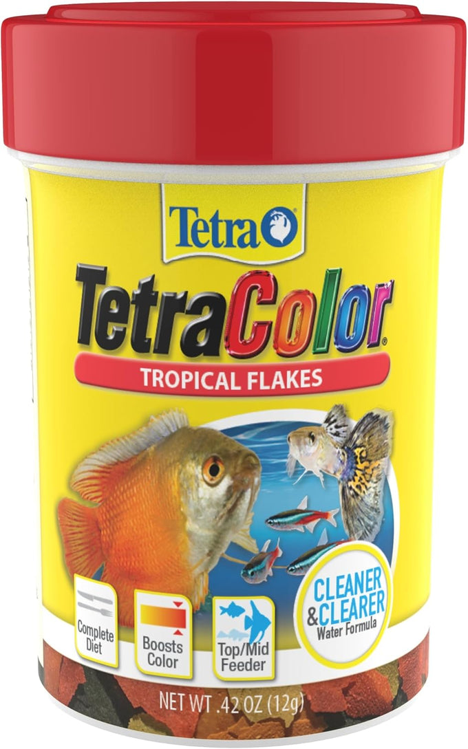 Tetra Tropical Color Flakes, 7.06 oz, nutritionally balanced diet for tropical fish with color enhancing formula