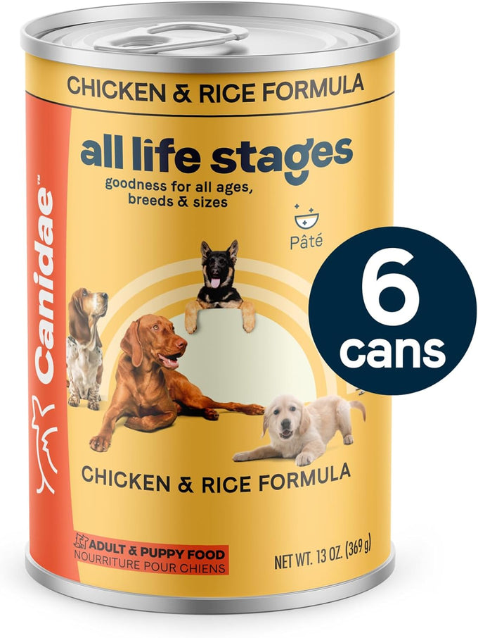 canidae all life stages premium wet dog food chicken rice recipe 6-pack 13 oz cans