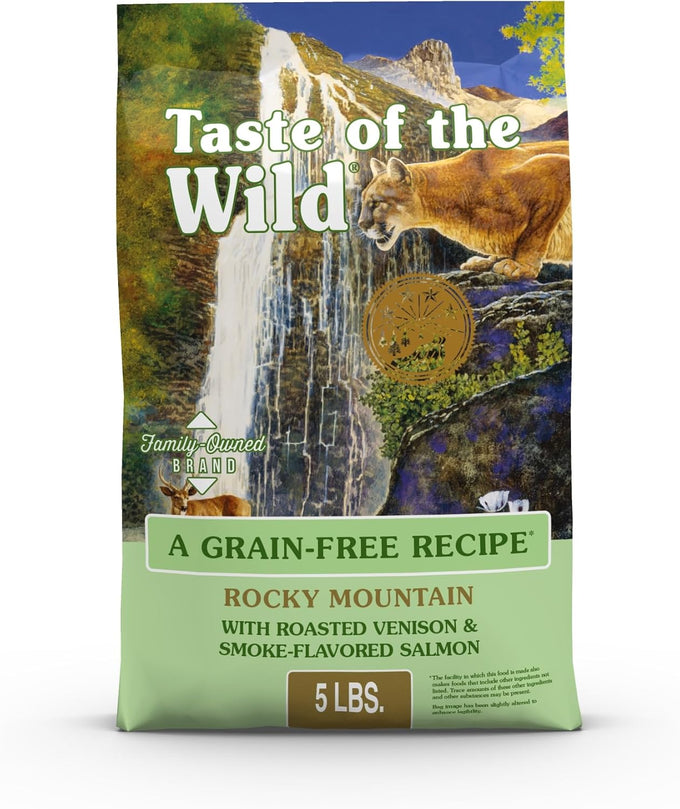 Taste of the Wild Rocky Mountain All Life Stages High Protein Grain-Free Recipe with Roasted Venison & Smoke-Flavored Salmon Dry Cat Food 14lb Bag