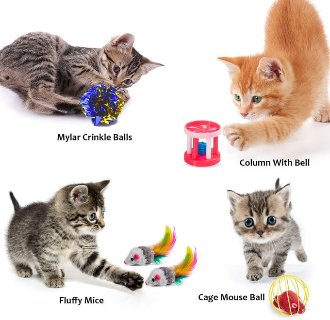ailuki 35-pc cat toys kitten toys assortment variety catnip toy set for cat puppy kitty