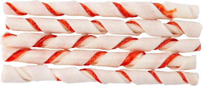 Dingo Twist Sticks Rawhide Chews for Dogs, Made with Real Chicken, 50 Count, Great for All Sizes