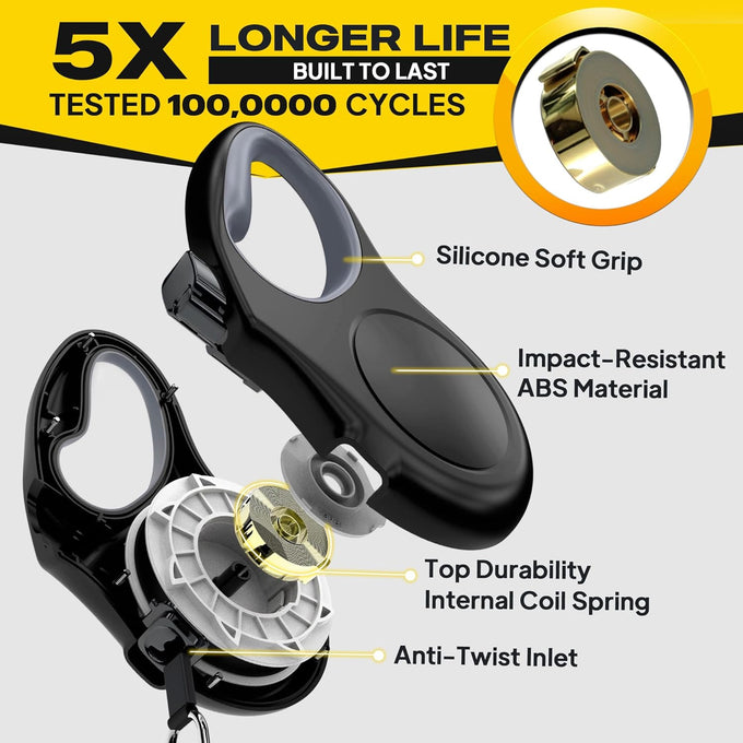 Fida 16ft 360° Tangle Free Retractable Dog Leash for Small Dogs up to 26 lbs, Black