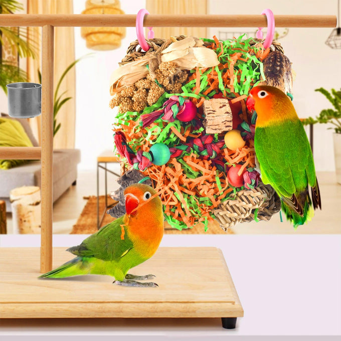 katumo bird toys parakeet grass mat foraging toy parrot shredding hanging for cockatiel lovebird parakeet budgie