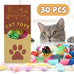 Quozuo 30 pc cat toy set, interactive kitten toy wand, cat balls with bells, non-toxic safe gift box