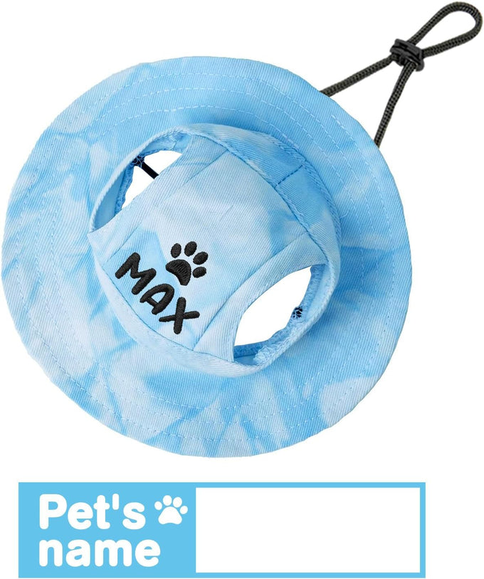 DYOART Custom Dog and Cat Visor Hats with Ear Holes, Personalized with Pet's Name, Multiple Sizes