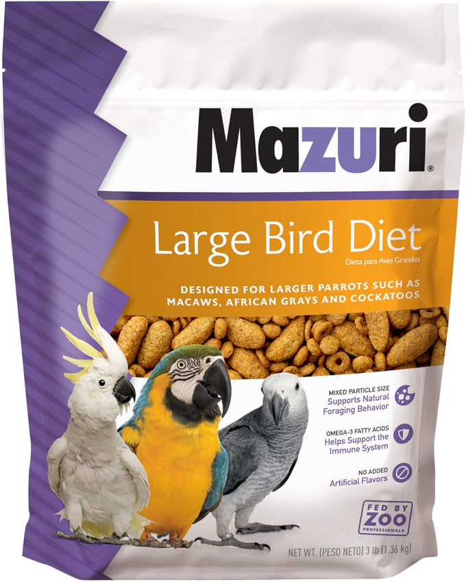 Mazuri nutritionally complete food for large birds, 3-pound bag, mixed particle size, omega-3 fatty acids