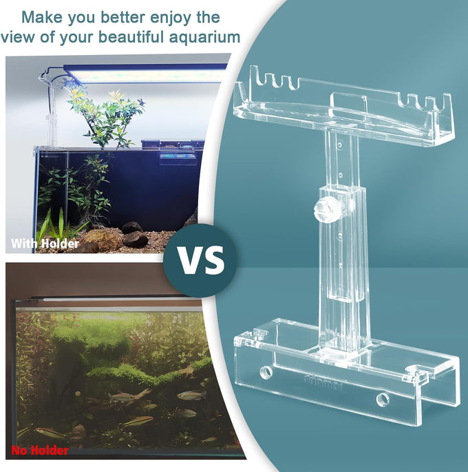 adjustable clear acrylic fish tank light riser stand aquarium lamp brackets kit for 2.34-4.7 inches light