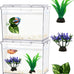 MoonOrange 0.2 Gallon Mini Betta Fish Tank Kit with LED Light Base, Stackable Cube Tank for Small Fish and Pets