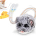 Migipaws Interactive MigiMouse Cat Toy, 360° Rolling & Spin, Grey, Rechargeable Plush Kitten Toy with Smart Motion Sensor and Realistic Squeak