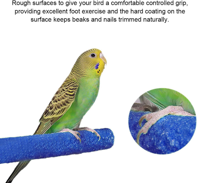 petsvv 4pc wood parrot perch stand platform toy for parakeets, parrots, cockatiels, conures, hamsters, gerbils, rats, mice bird cage accessories