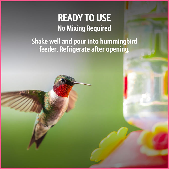 Pennington Electro-Nectar 64-oz Ready to Use Hummingbird Nectar Liquid with Electrolytes, Naturally Colored, No Dye
