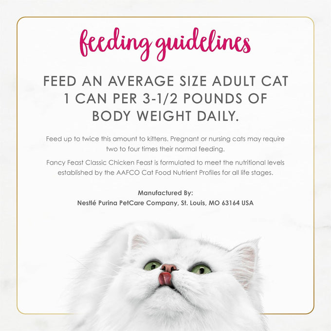 Fancy Feast grain-free chicken pate wet cat food multi-pack, 24 pull-top cans, 3 oz each