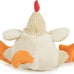 goDog Checkers Fat Rooster Squeaky Plush Dog Toy with Chew Guard Technology - White, Large Model, Soft and Durable Design