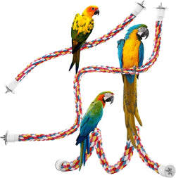 36-inch bird rope perch for parrots and large birds, multi-colored cotton rope, 1 pack