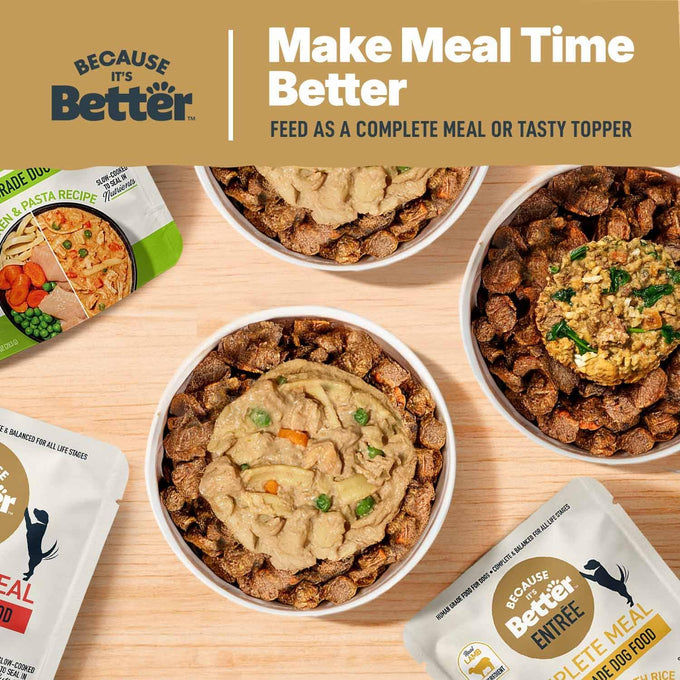Because It's Better Entrée Variety Pack, 10oz Wet Dog Food