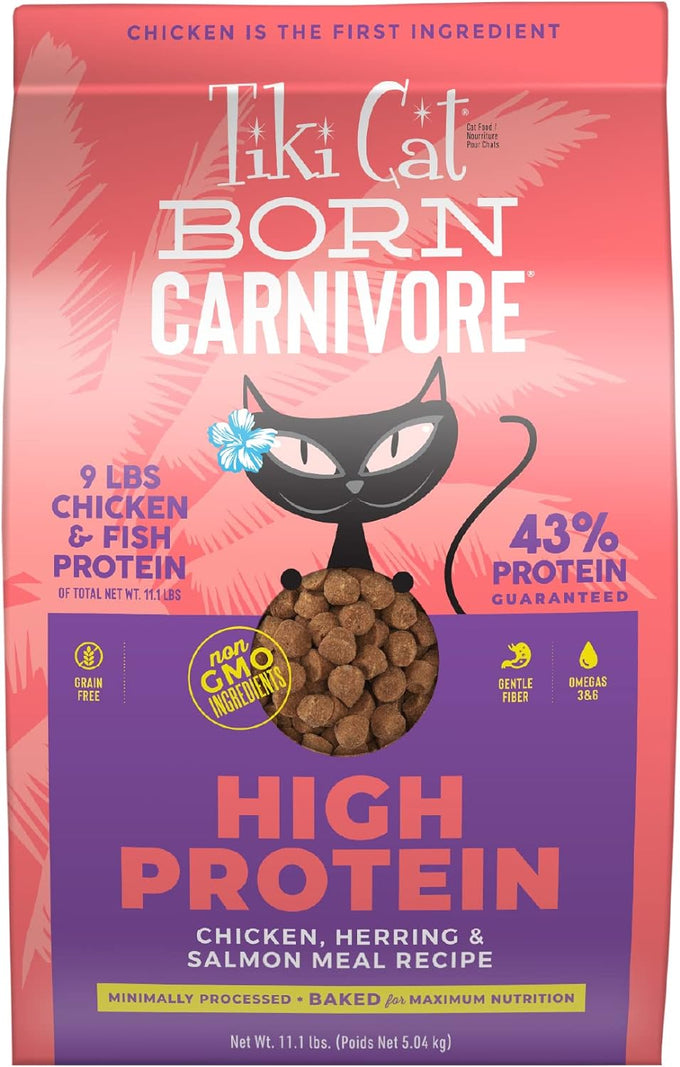 Tiki Cat Born Carnivore High Protein Dry Cat Food, Deboned Chicken & Egg, 2.8 lbs. Bag