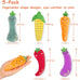 etyker plush catnip toys, 5 pack, indoor kitten kitty toys, interactive veggie shape cat kicker chew toys