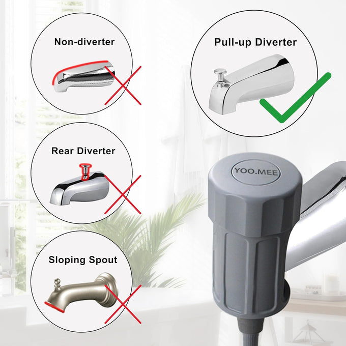Yoo.mee Pets Shower Attachment Quick Connect Tub Spout Front Diverter Portable Pets Cleaning