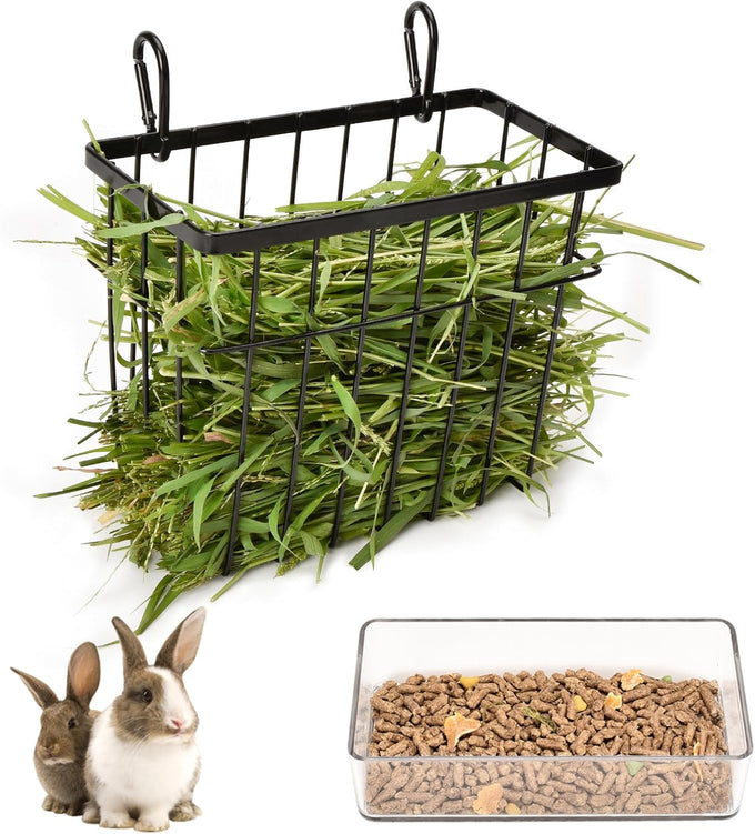 sangle sophfy rabbit hay feeder small animal feeding set with 350ml water bottle